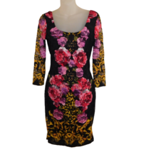 VENUS Sexy Lace Floral Dress Stretch BodyCon Sheer Sleeve S - £17.95 GBP