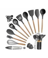 Cooking Utensils Silicone kitchen Set - Heat Resistant Kitchen Tools Black - €23,45 EUR