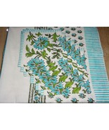 Block Print tablecloth Floral Cotton 6 seater Table Cover Napkins Set Fa... - $48.50