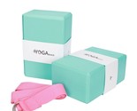 JBM Yoga Blocks 2 Pack with Strap, Mint  Yoga Block 2 Pack EVA Foam Yoga... - $23.35