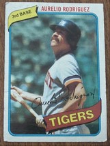 Aurelio Rodriguez, Tigers,  1980 #468 Topps Baseball Card, GOOD CONDITION - £2.36 GBP