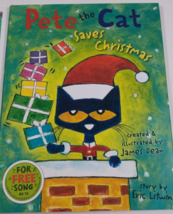 Pete the Cat Saves Christmas by eric litwin hardback/dust jacket like new 2012 - £6.24 GBP