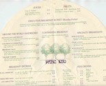 Parc 1070 Circular Breakfast Menu Bridgeport Connecticut 1980&#39;s - $17.82