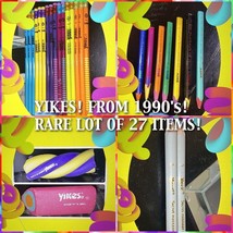 Vintage YIKES! Lot Of Pencils Erasers Colored Pencils Screwballs Rounds 1990s - £61.24 GBP