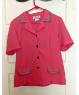 Vintage BFA Classics Pink Short Sleeve Diner Top Size 14 - €17,20 EUR