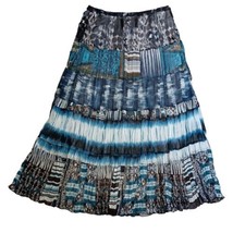 Chicos Silk Crinkle Maxi Skirt M Sz 1 Blend Gauzy Flowy Boho Hippie Broo... - $39.59