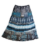 Chicos Silk Crinkle Maxi Skirt M Sz 1 Blend Gauzy Flowy Boho Hippie Broo... - £31.28 GBP
