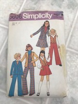 7606 VINTAGE Simplicity Sewing Pattern Girls Jacket Vest Pants Skirt 1976 Uncut - £10.07 GBP