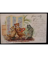 Postcard Louis Wain Cats 1904 Teatime Accident Fantasy Comic Humor Tuck - $59.84