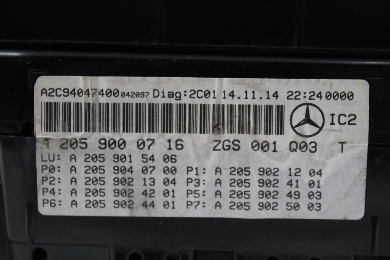 Speedometer 150K Miles 205 Type C300 MPH Fits 2015 MERCEDES C-CLASS OEM #38150 Item image 7