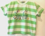 Vtg 80&#39;s Neon Sun and Fun All Over Print Beach Striped Beach Tee Boxy Me... - $932.00 MXN