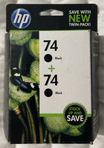 HP 74 Black Ink Cartridge Twin Pack CZ069FN - 2 x CB335WN OEM Sealed Foil Pack - £14.97 GBP