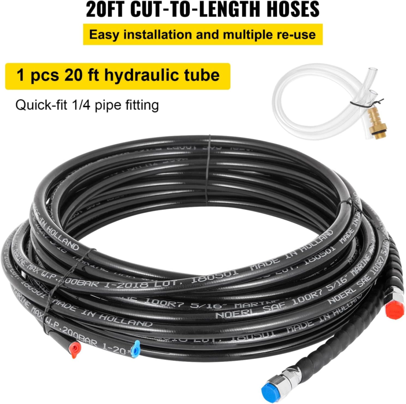 VEVOR Hydraulic Steering Kit 90HP Hydraulic Outboard Steering Kit with Helm Pump Item image 6