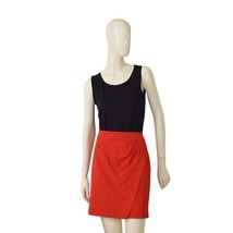 Trina Turk Red Back Zipper Faux Wrap Short Mini Length Skirt Size 2 - $48.51