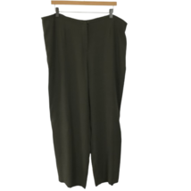 Womens Size XL Eileen Fisher Olive Green Stretch Silk Crepe Wide Leg Dress Pants - £30.82 GBP