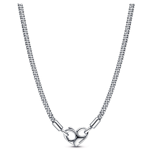 925 Sterling Silver Studded Chain Necklace - 392451C00-45