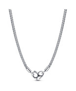 925 Sterling Silver Studded Chain Necklace - 392451C00-45 - $59.75 CAD