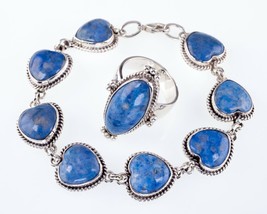 Sterling Silver Navajo Lapis Lazuli Bracelet and Ring Set by Nez and M. Lee - $550.98