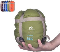 Warm Weather Sleeping Bag - Portable Waterproof Compact Lightweight,, Army Green - £33.09 GBP