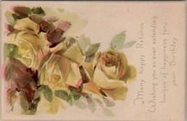 Artist Lyman Powell Happy Returns Birthday Greetings Roses Postcard W15 - £3.94 GBP