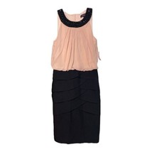 Dressbarn Collection Womens Beige/Tan Black Sleeveless Stretch Dress Size 6 New - £15.28 GBP