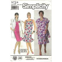Simplicity 9724 BBW Easy Sundress &amp; Unlined Jacket Pattern Plus Size 18W-24W UC - £9.98 GBP