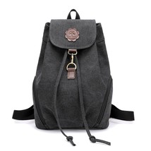 Women Canvas Backpack Belt Buckle Design School Bag High Quality Bookbag Girls A - £36.19 GBP