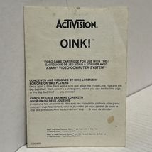 Oink! Home Reapir Foldout Insert Atari 2600 MANUAL ONLY AUTHENTIC - $9.75