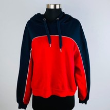 H&amp;M Divided Womens XL Colorblock Red Blue Hooded Sweatshirt - £12.22 GBP