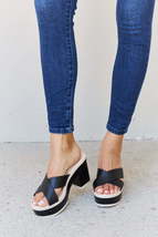 Weeboo Cherish The Moments Contrast Platform Sandals in Black - $33.00