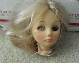 Vintage 1975 Effanbee Girl Doll Head and Neck with Blonde Hair 3 1/4&quot; Tall - £13.97 GBP