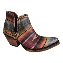 Ariat Dixon Western Saddle Blanket Leather Cowboy Ankle Boots Size 7.5M - £97.29 GBP