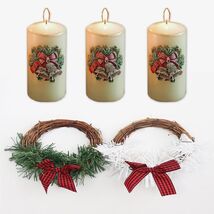 Christmas Wreath Brown Candle Rings Bow Eucalyptus Garland Candle Holder - $204.56 MXN Christmas Wreath Brown Candle Rings Bow Eucalyptus Garland Candle Holder - $204.56 MXN