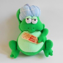 Vintage Russ Get Well Soon Frog Plush Funny Russ Berrie Stuffed Animal - $19.77