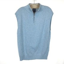 NWT Mens Size Medium Bills Khakis Light Blue Quarter Zip Golf Sweater Vest - £20.79 GBP