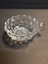 Clear Glass Cup Shaped Dish Cubed Textured Design w/Pointed Edges 4-1/2&quot;... - £2.89 GBP