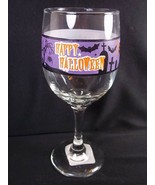 Happy Halloween stemmed wine goblet bats graveyard purple orange 10 oz NEW - $13.49 CAD