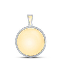 10kt Yellow Gold Mens Round Diamond Circle Memory Mirror Charm Pendant 7/8 Cttw - £1,263.94 GBP