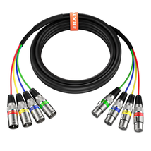 EBXYA 10 Ft XLR Snake Cables 4 Colored, 4-Channel Microphone Patch Cable XLR Mal - £28.02 GBP