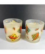Chili Pepper Candles Southwest Latin America Mexican Frosted Glass - £23.59 GBP