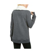 Ideology Womens Sherpa Fleece Lined Wrap Size Medium Color Charcoal Heather - £91.61 GBP
