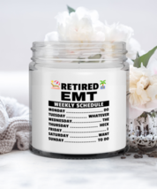 Retired EMT Candle - Weekly Schedule - Funny 9 oz Hand Poured Retirement Gifts  - £15.94 GBP