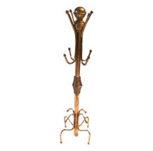 9 Inch Vintage Brass Jewelry Tree Coat Rack Tarnished As Is - £10.95 GBP
