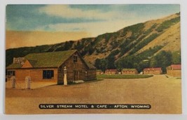 Afton Wyoming Silver Stream Motel &amp; Cafe Log Construction Hwy 89 Postcar... - $8.95