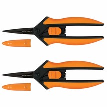 Fiskars Non-stick Micro-Tip Pruning Snips, 2 pack, Orange and Black - £22.73 GBP