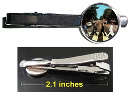 The Beatles Abbey Road Album Tie Clip Clasp Bar Slide Silver Metal Shiny - £11.31 GBP