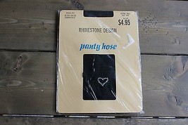 Vintage NWT Rhinestone Design Ultra Sheer Sandal Foot Pantyhose 5&#39;6&quot;-5&#39;9... - £6.98 GBP