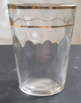 Vintage Scallop &quot;Gold Tone&quot; Rime Whiskey Juice Glass 2.25 Inches Tall Co... - $9.99