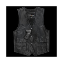 Standard Leather Men&#39;s Plain Side Vest Conceal Carry Pockets Single Seam... - £43.03 GBP+