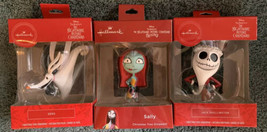 New Set Of 4 Hallmark Ornaments Nightmare Before Christmas Zero Sally Jack Oogie - £47.89 GBP